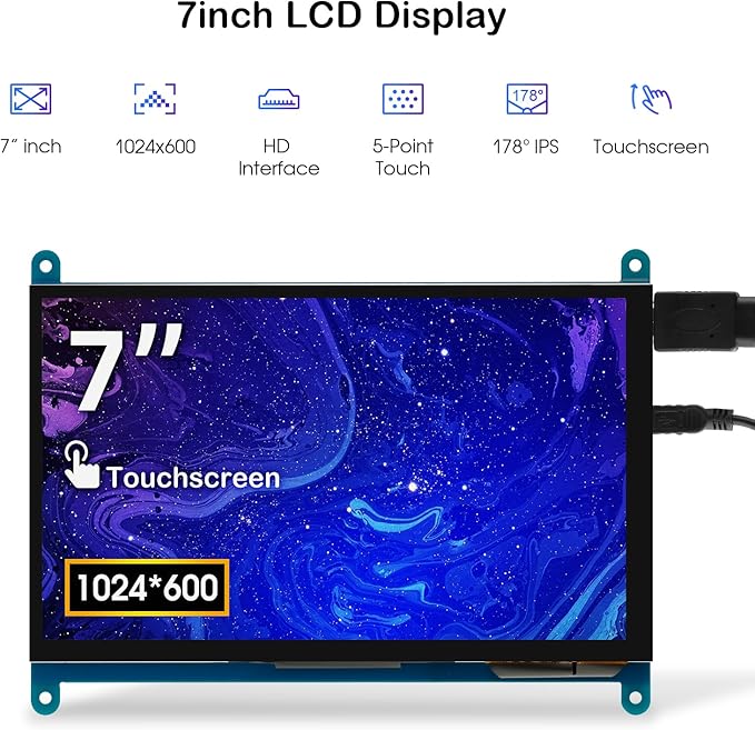 ELECROW 7 Inch 1024×600 Touchscreen - Image 2