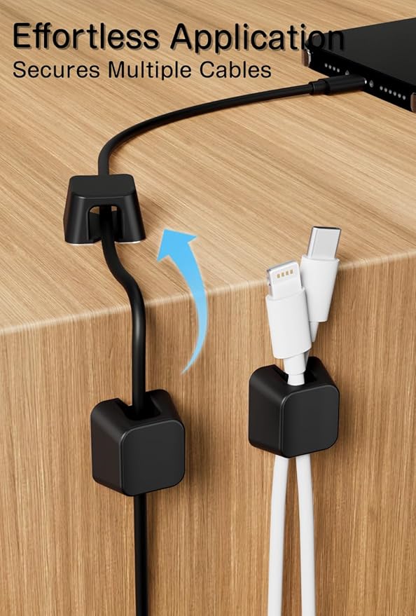 Viaky 8 Pack Magnetic Cable Clips, Large Size Under Desk Cable Management - Image 5