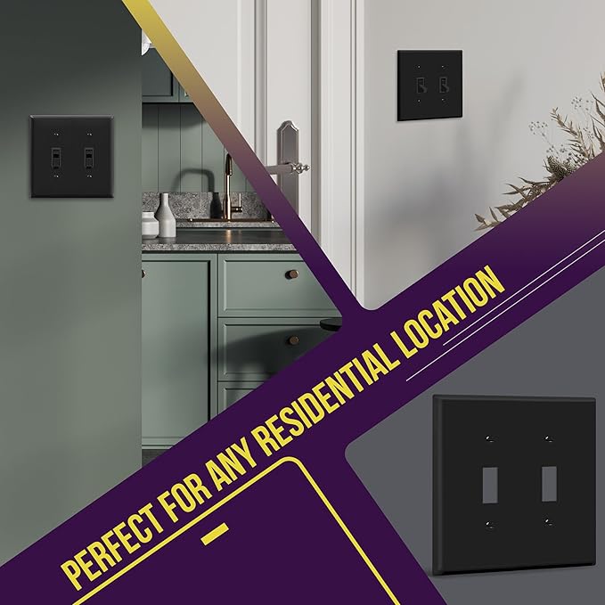 ENERLITES Mid-Size Toggle Light Switch Wall Plate, Midway Size 2-Gang 4.88" x - Image 4