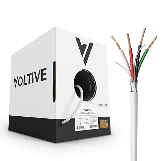 Voltive 18/4 Shielded Low Voltage Wire, Plenum CL3P, 500ft by Voltive