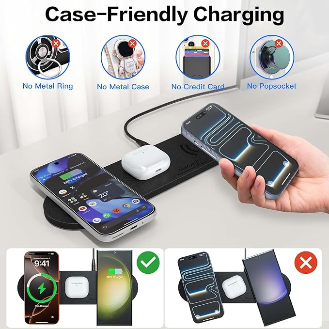 ZealSound Wireless Charging Pad, Triple Wireless Charger Pad Multiple Devices - Image 5