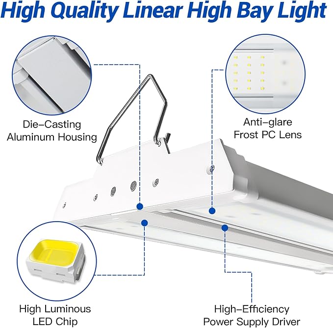 JTT LED Linear Shop Lights 150W, 21000LM 360° Adjustable 1.35FT Led High Bay - Image 2