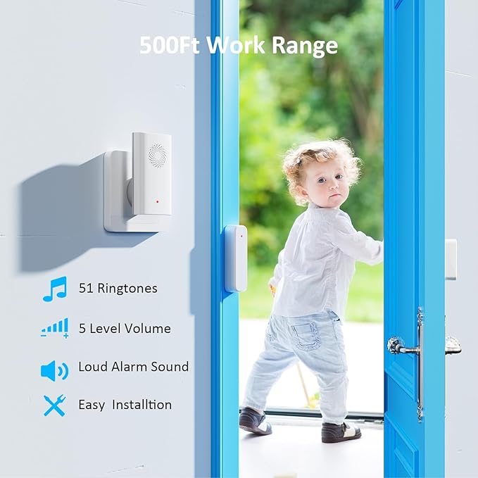 Door Chime, Wireless Door Open Sensor Alarm When Entry Business/Office/Store - Image 2