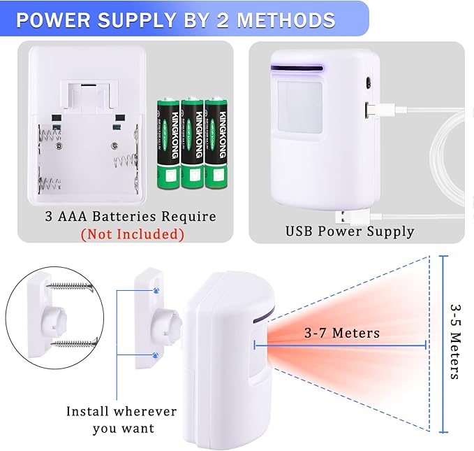 Shaogax Motion Sensor Alarm System, Wireless Home Security Driveway Alarm Indoor - Image 3