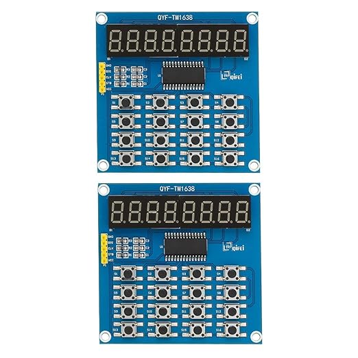2PCS TM1638 LED Display 8Bit Digital Tube Module 16 Keys 3-Wire Control Keyboard by UCCKEYI