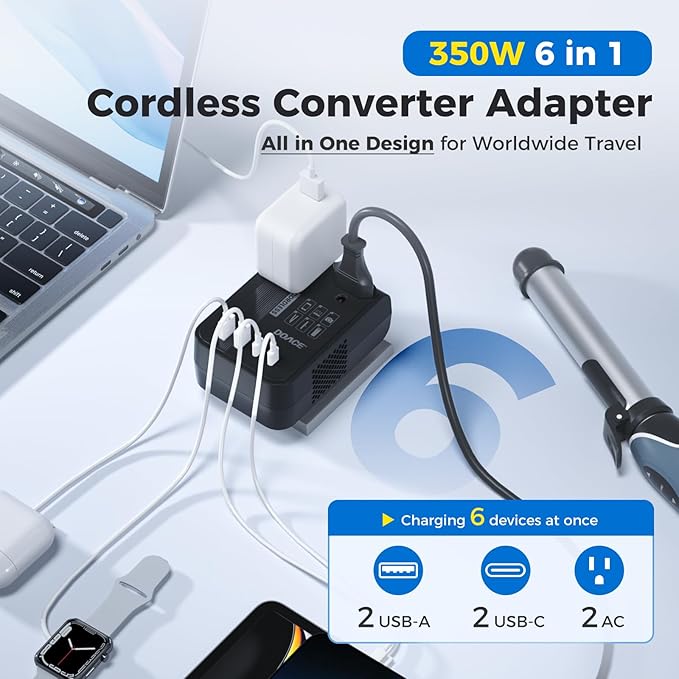 DOACE 350W Voltage Converter US to Europe - 220V to 110V Converter - Image 3