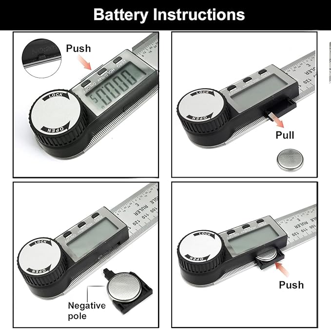 Digital Angle Finder, 2 in 1 Digital Angle Gauge 7 inch/200mm Stainless steel - Image 3