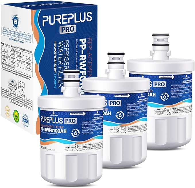 PUREPLUS PRO NSF/ANSI 53&42 Certified Refrigerator Water Filter Replacement by PUREPLUS