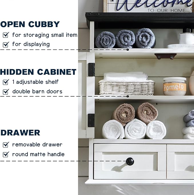 ACCOHOHO Bathroom Wall Cabinet, Farmhouse 24" Wide Medicine Cabinet - Image 3