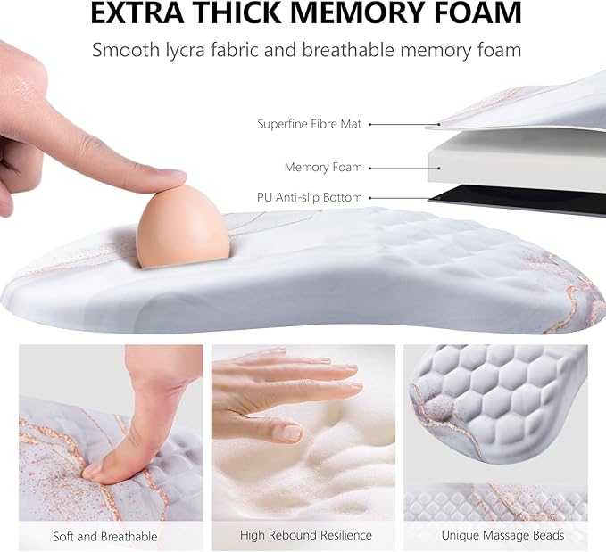 Mouse Pad Wrist Support, Laokiiy 2 in1 Keyboard Wrist Rest+ Ergonomic Mouse Pad - Image 3