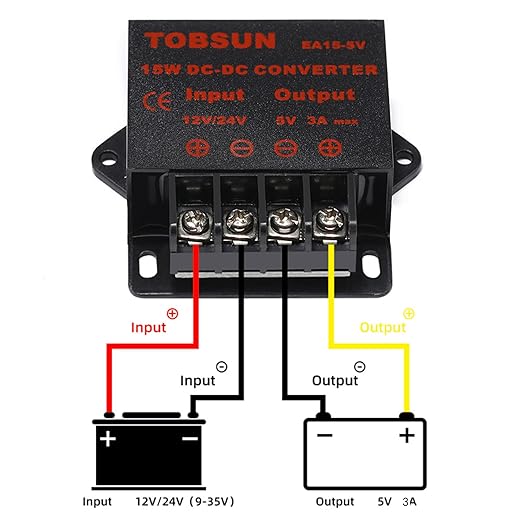 MGGi DC/DC 12V 24V to 5V 3A 15W Voltage Reducer Converter Regulator, Step Down - Image 5
