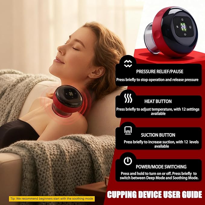 Red Light Cupping Therapy, 5 In 1 Smart Electric Cupping Device Kit - Image 5