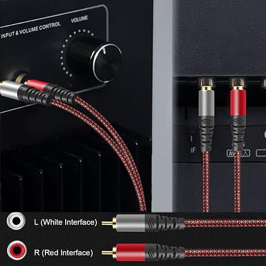 Tiierzon RCA Cable 15Ft, 2Rca Male to 2-RCA Male Audio Stereo Subwoofer Cable - Image 2