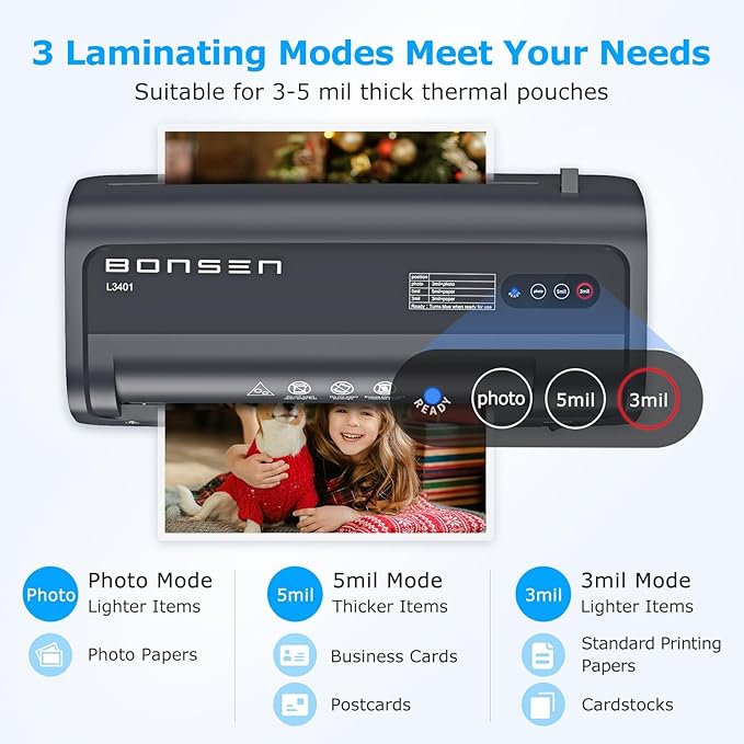 BONSEN A4 Laminator Machine, 9.33-Inch Thermal Laminator - Image 3
