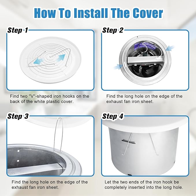 HTONG Innovation V2262-50 7 Inch Bathroom Exhaust Fan, 50 CFM Ceiling Exhaust - Image 7