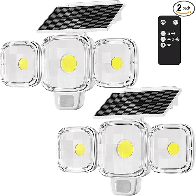 ESLIGHTION Solar Motion Sensor Outdoor Lights, 3 Modes LED Security Flood Light by Unknown