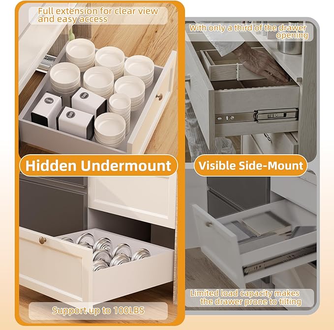 Chibery 9 12 15 18 21 Inch Undermount Soft Close Drawer Slides, Full Extension - Image 3