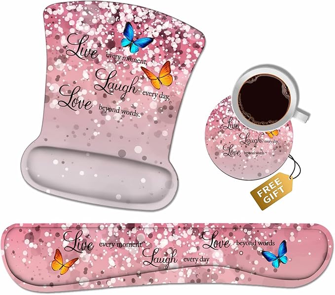 Ergonomic Mouse Pad Wrist Support and Keyboard Wrist Rest Set by Unknown