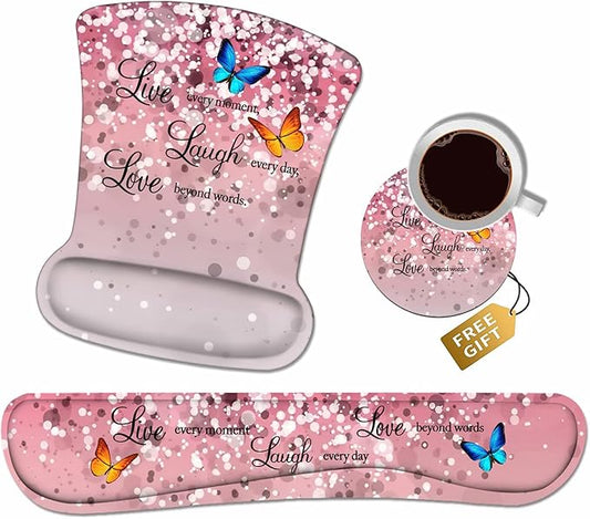 Ergonomic Mouse Pad Wrist Support and Keyboard Wrist Rest Set by Unknown