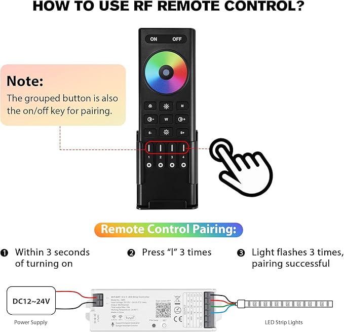 XXK WB5 WiFi PWM 12V/24V LED Controller - Image 2