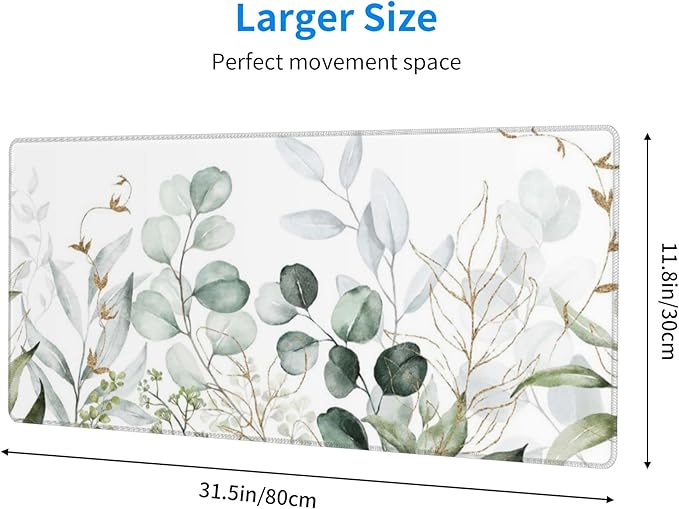 Green Gold Leaves and Branches Extended Big Mouse Pad Large, XL Gaming Mouse - Image 3