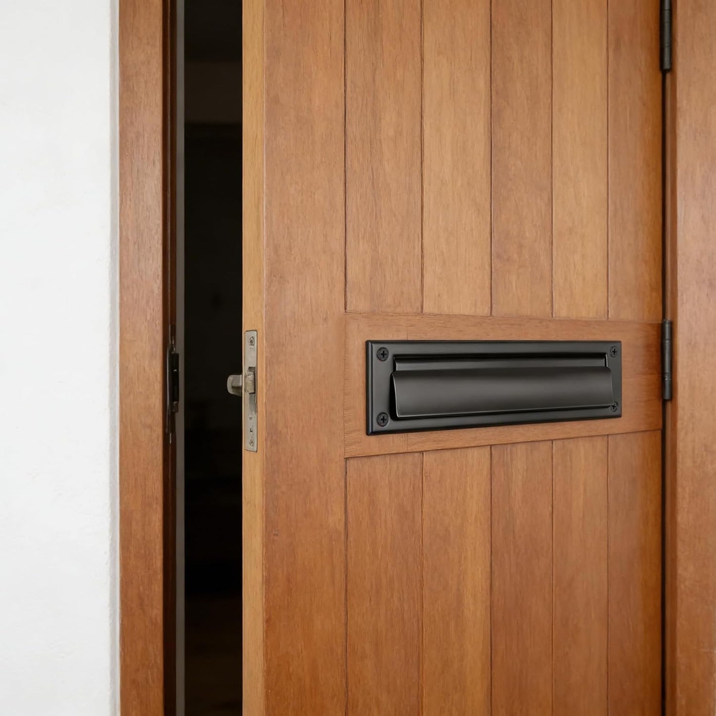 1 Pack Mail Slot, 13 inch, Well Made Stainless Steel Door Mail Slots for Front Door, Matte Black