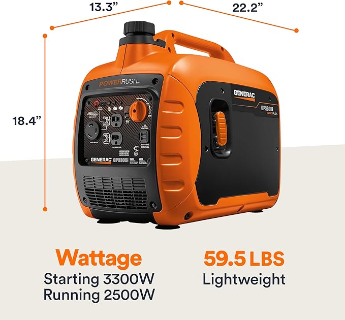 Generac 3, 300-Watt Gas Powered Portable Inverter Generator - Image 6