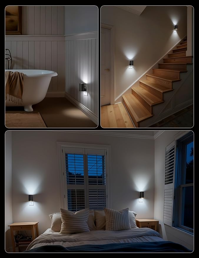 Brightown 2 Pack Black Night Lights Plug into Wall, Modern Night Light - Image 6