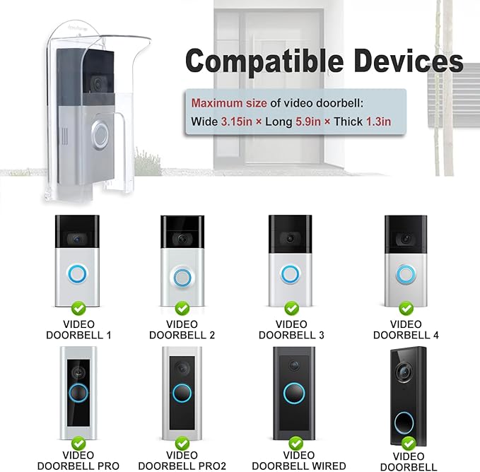 Transparent Plastic Doorbell Rain Cover, All Models Waterproof Protector Shield - Image 3