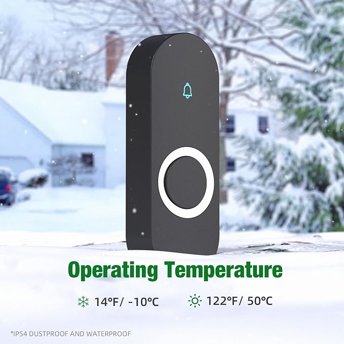 AIDA Lighted Wireless Doorbell for Home, Waterproof Battery Doorbell 1 - Image 8