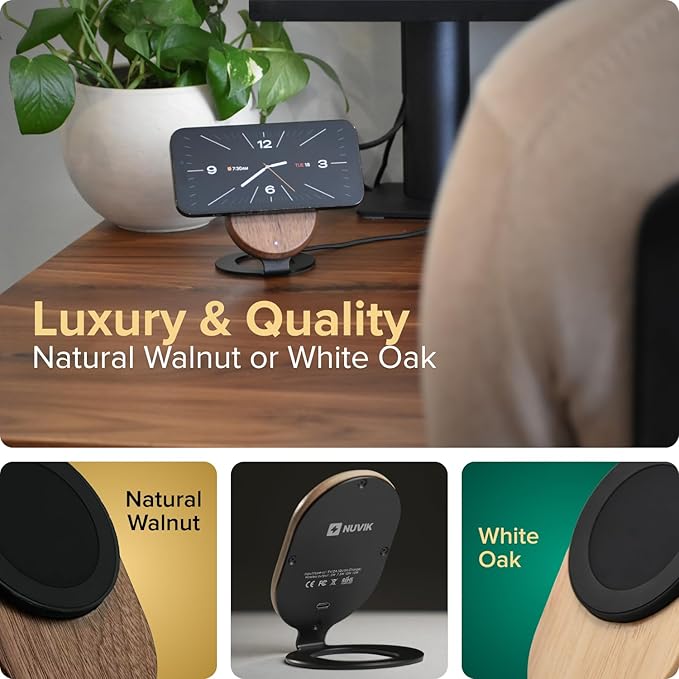 ARK Uno - Solid Wood MagSafe Stand Magnetic Wireless Charging Station w/Adapter - Image 5