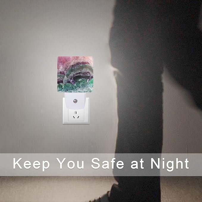 Smoaffly Color Pink Fluorite Crystal Stone Night Light Plug-in LED Nightlights - Image 7