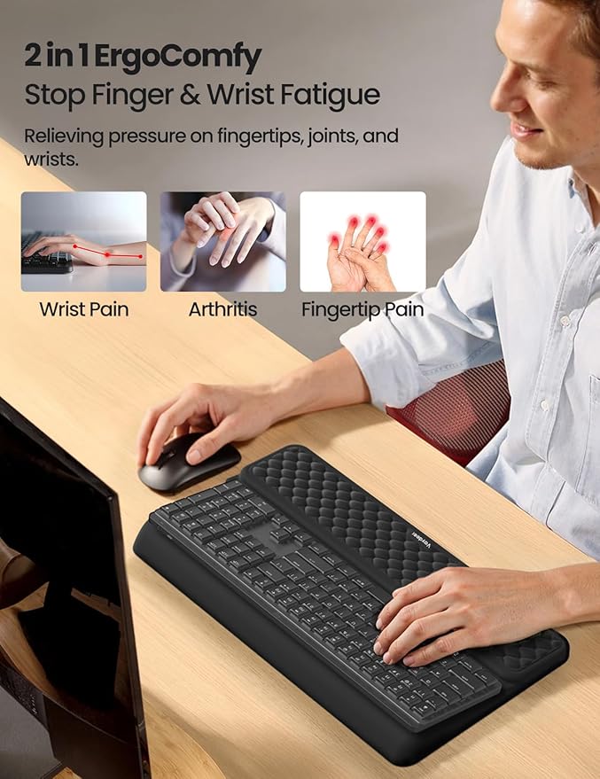 Vaydeer Wrist Rest with Keyboard Stand, Computer Wrist Support Pad, Ergonomic - Image 2