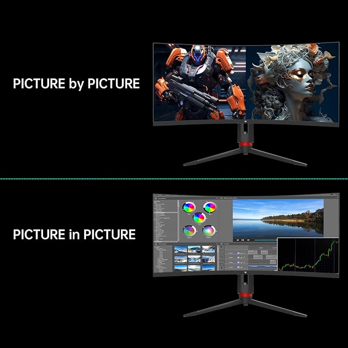 KTC 34'' Curved Ultrawide Gaming Monitor, 3440x1440p 165Hz 1ms, 1500R Curved - Image 7