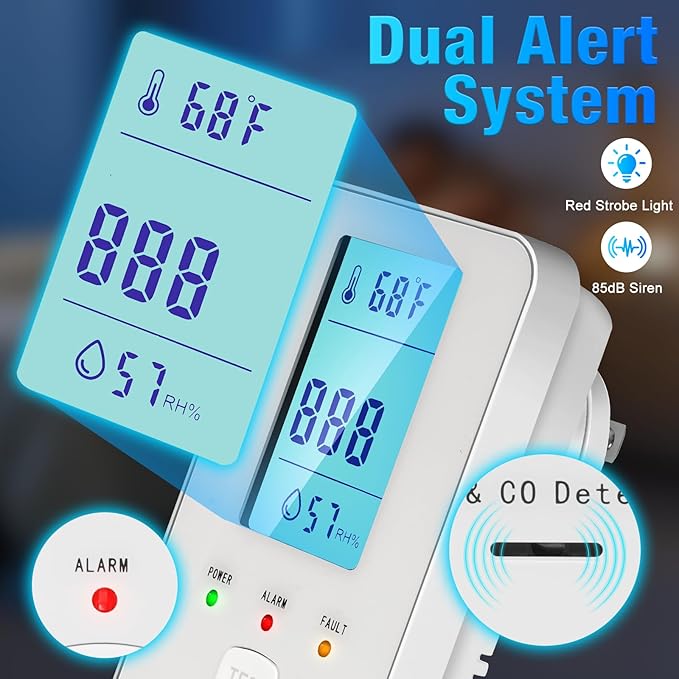 4in1 Combustible Natural Gas & Carbon Monoxide Detector, CO Leak Detector Home - Image 2