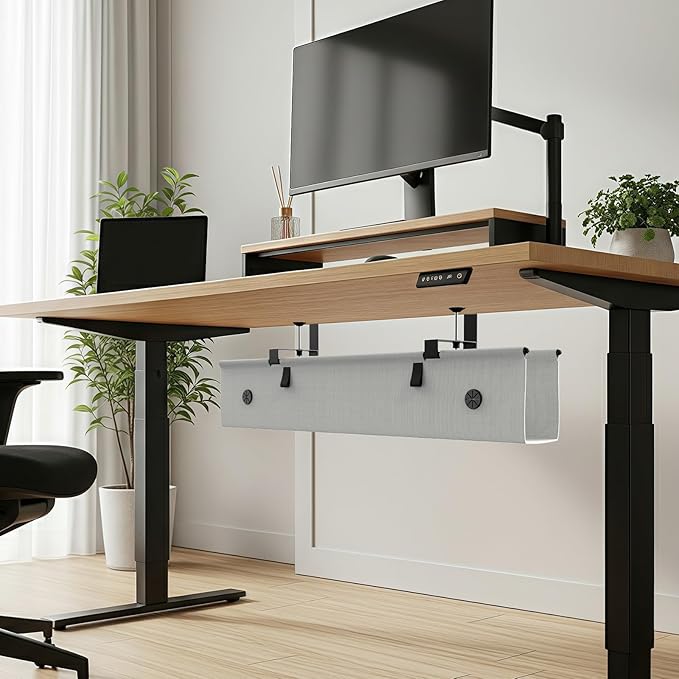 KIGJU Under Desk Cable Management Tray, 30-inch No-Drill Cord Organizer - Image 2