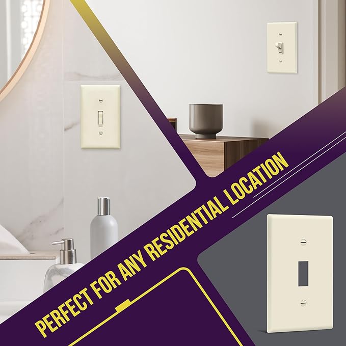 ENERLITES Toggle Light Switch Wall Plate, Standard Size 1-Gang 4.50" x 2.76" - Image 4