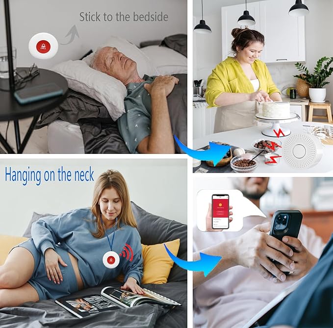 WiFi Caregiver Pager Call Button Wireless Nurse Alert Call Bell Emergency Alert - Image 2