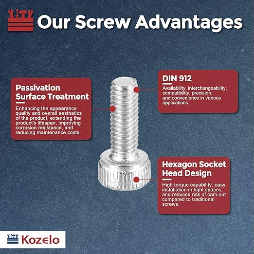 Kozelo 100pcs Socket Head Cap Screws - Image 3