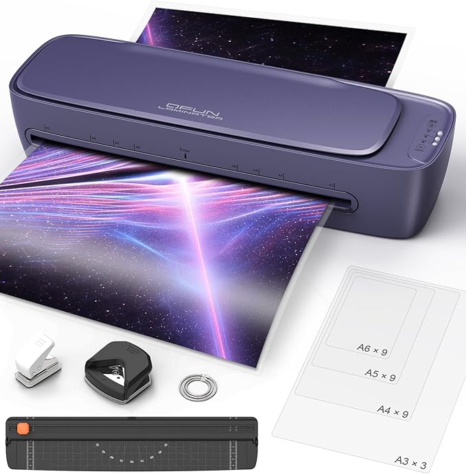 Laminator Machine 13 Inch Wide Thermal Lamination 9 in 1 Cold Hot A3 Laminating by Qfun