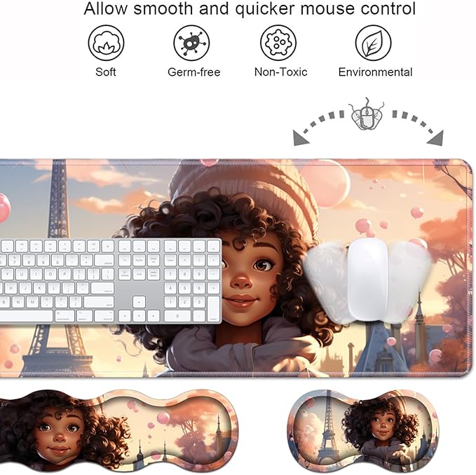 Ergonomic Keyboard Wrist Rest & Mouse Pad Wrist Rest Set, Large XXL Gaming Desk - Image 4