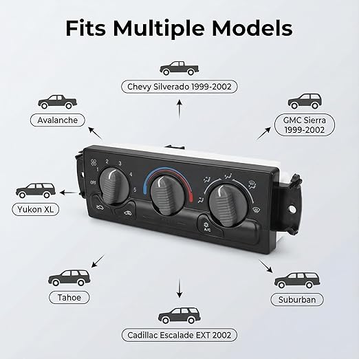 599-266 A/C Control Switch Air Conditioning Climate Control Module, Front - Image 2