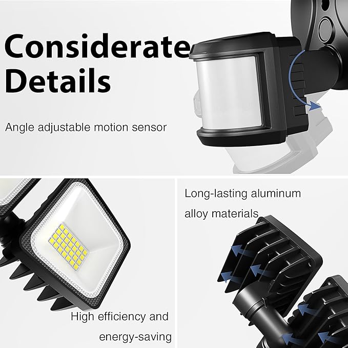 Onforu 120W 12000LM LED Security Lights Motion Sensor Outdoor, Dusk to Dawn - Image 8