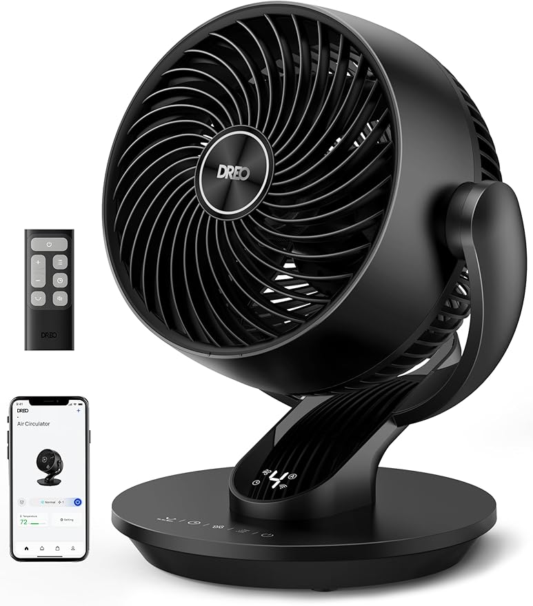Dreo Smart Fan for Bedroom, 120° Vertical and 90° Oscillating Fan by DREO