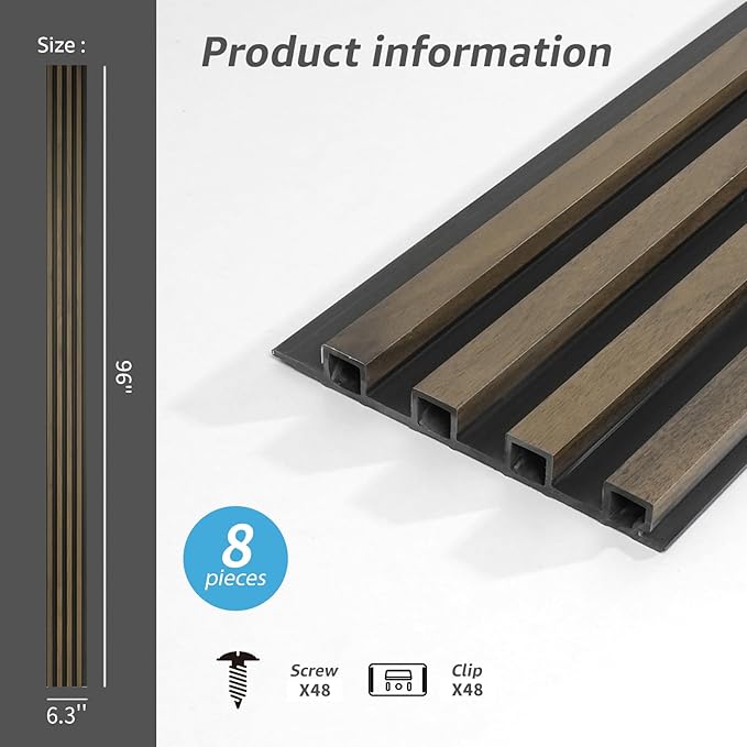 Art3d 8-Pack WPC Wood Slat Wall Panel - Image 5