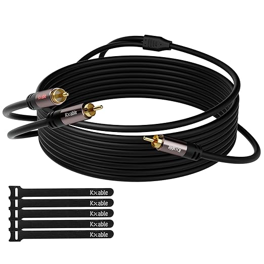 Kxable RCA Y-Adapter Splitter Cable 25 Feet, 1 RCA Male to 2 RCA Male Stereo by Kxable