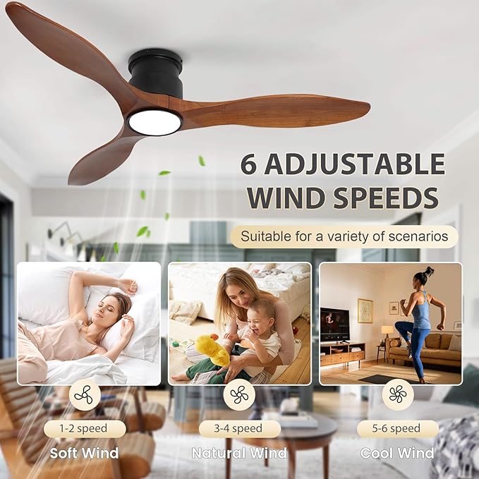 revoici 52Inch Wood Ceiling Fans - Image 3