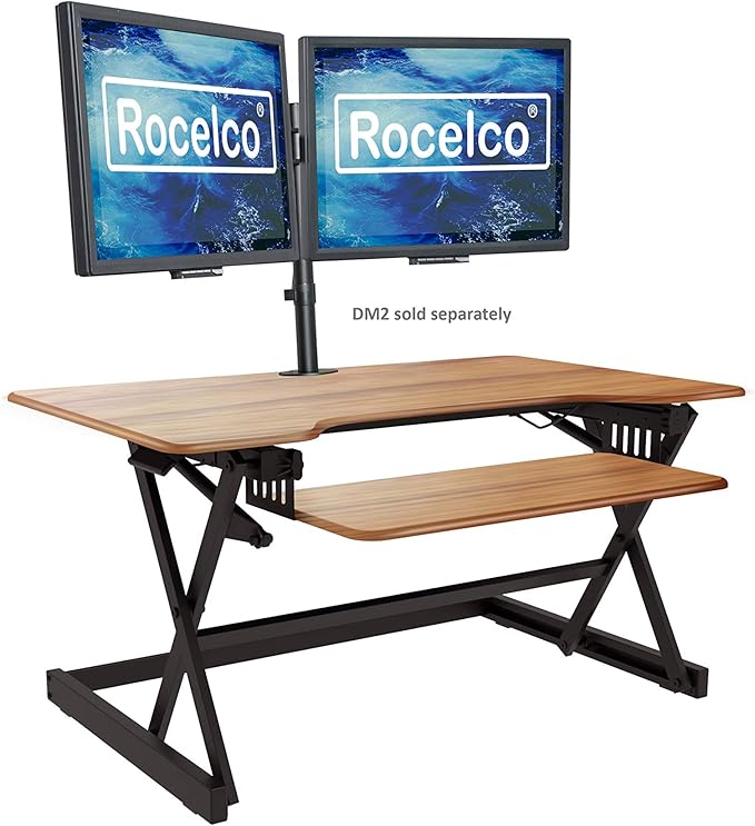 Rocelco 40" Large Height Adjustable Standing Desk Converter by Rocelco