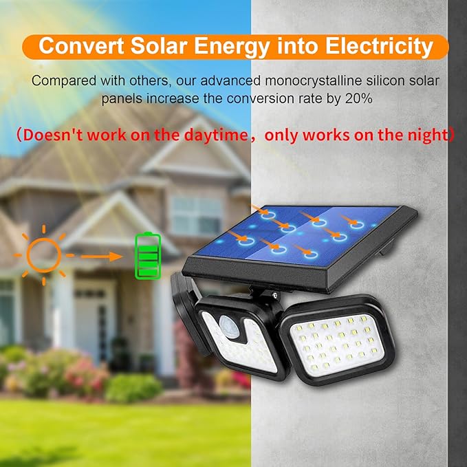 AVJONE Solar Lights Outdoor, 3000LM Super Bright Motion Sensor Outdoor Lights - Image 3