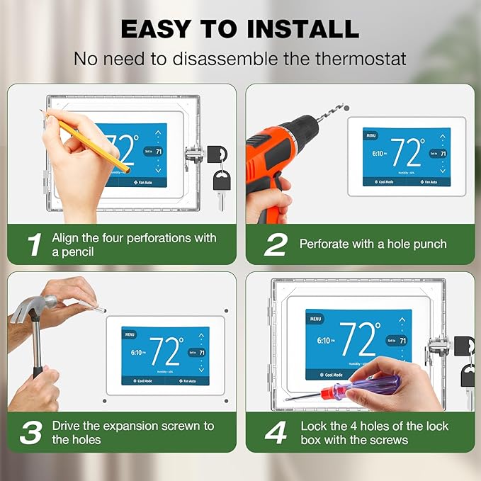 AUURIO 3 PCS Upgraded Thermostat Lock Box - Image 7